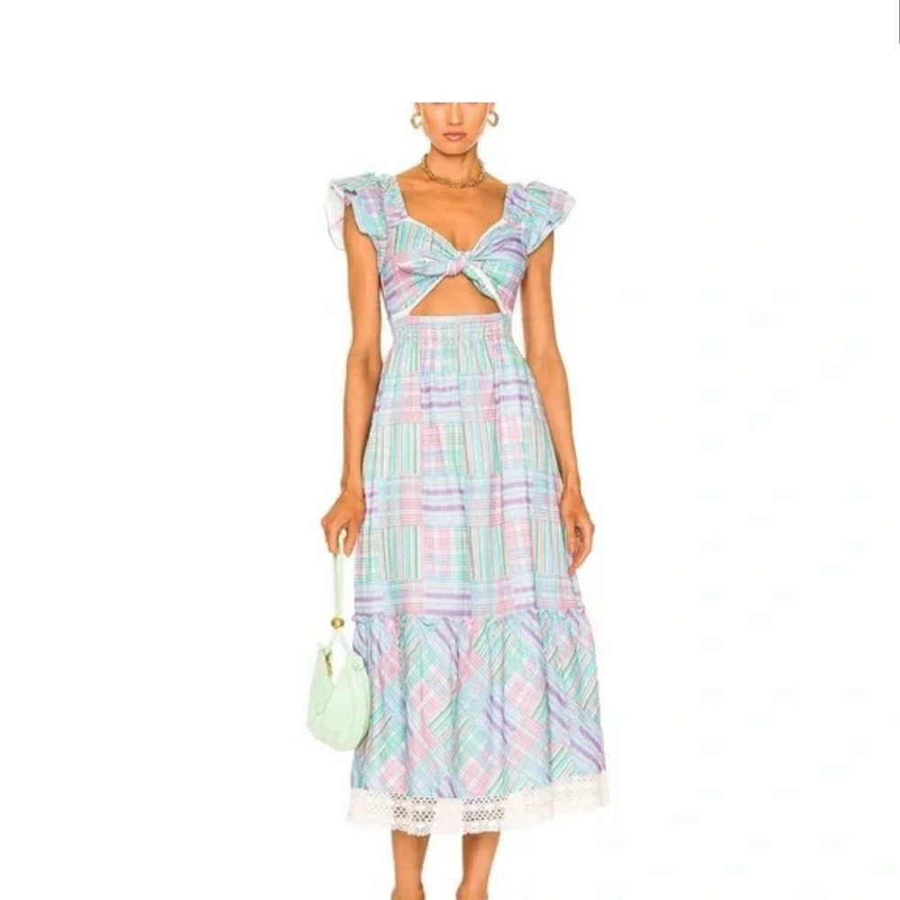 LoveShackFancy Women's Emeka Cotton Tie Front Dress